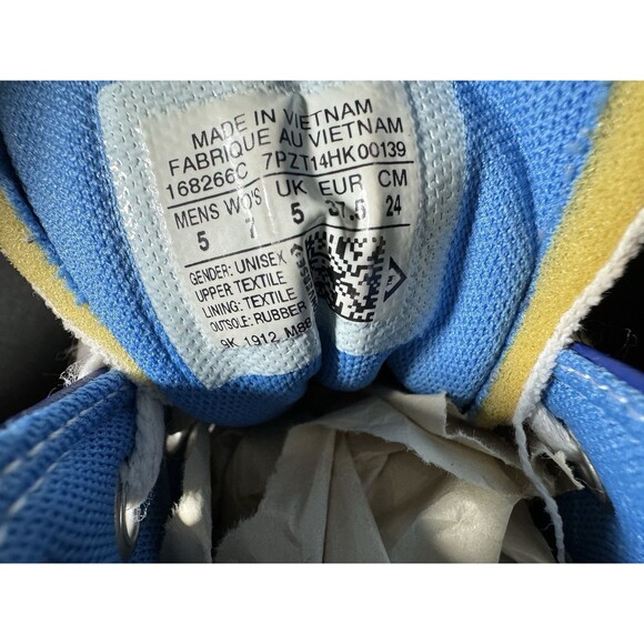 Converse Chuck Taylor All Star High Double Logo Blue Men 5 Women 7 Shoes - Picture 7 of 10